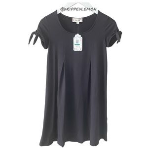 Pink Rose Junior's Short Tie Sleeve T-Shirt Peached Dress Sz XS Color Grey